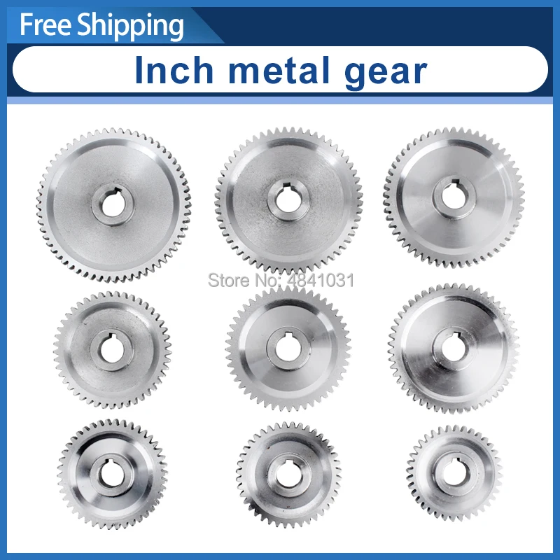 9pcs Inch Metal Gear Set 45# Steel For SIEG C1 M1 Grizzly M1015 SOGI M1-150 Mr.Meister Compact 7 Grizzly G0937 S/N:10085A