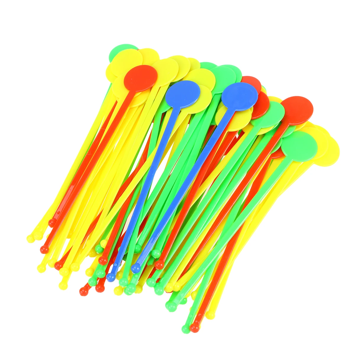 80Pcs Swizzle Sticks Colorful Round Acrylic Resuable Stirring Sticks Martini Picks Beverages for Juice Coffee