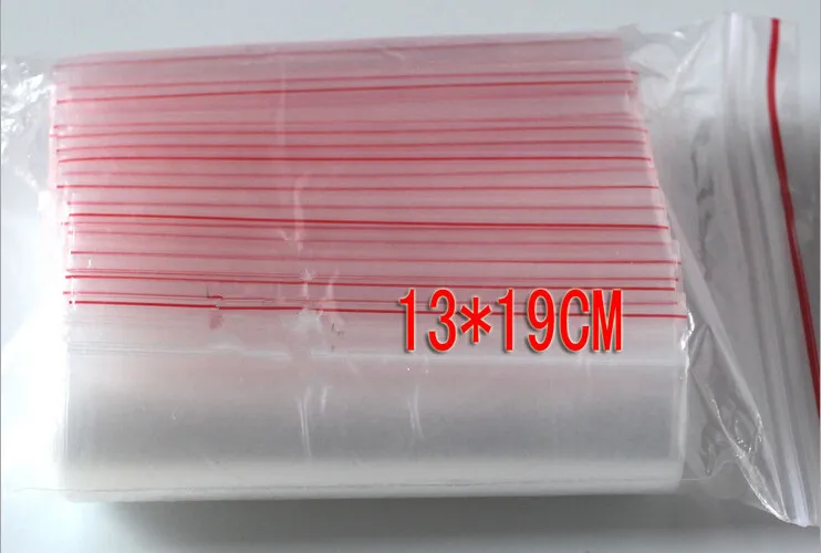 500pcs 13x19cm pe transparent travel gift packaging bags plastic bag for necklace/jewelry diy custom ziplock clear self seal bag