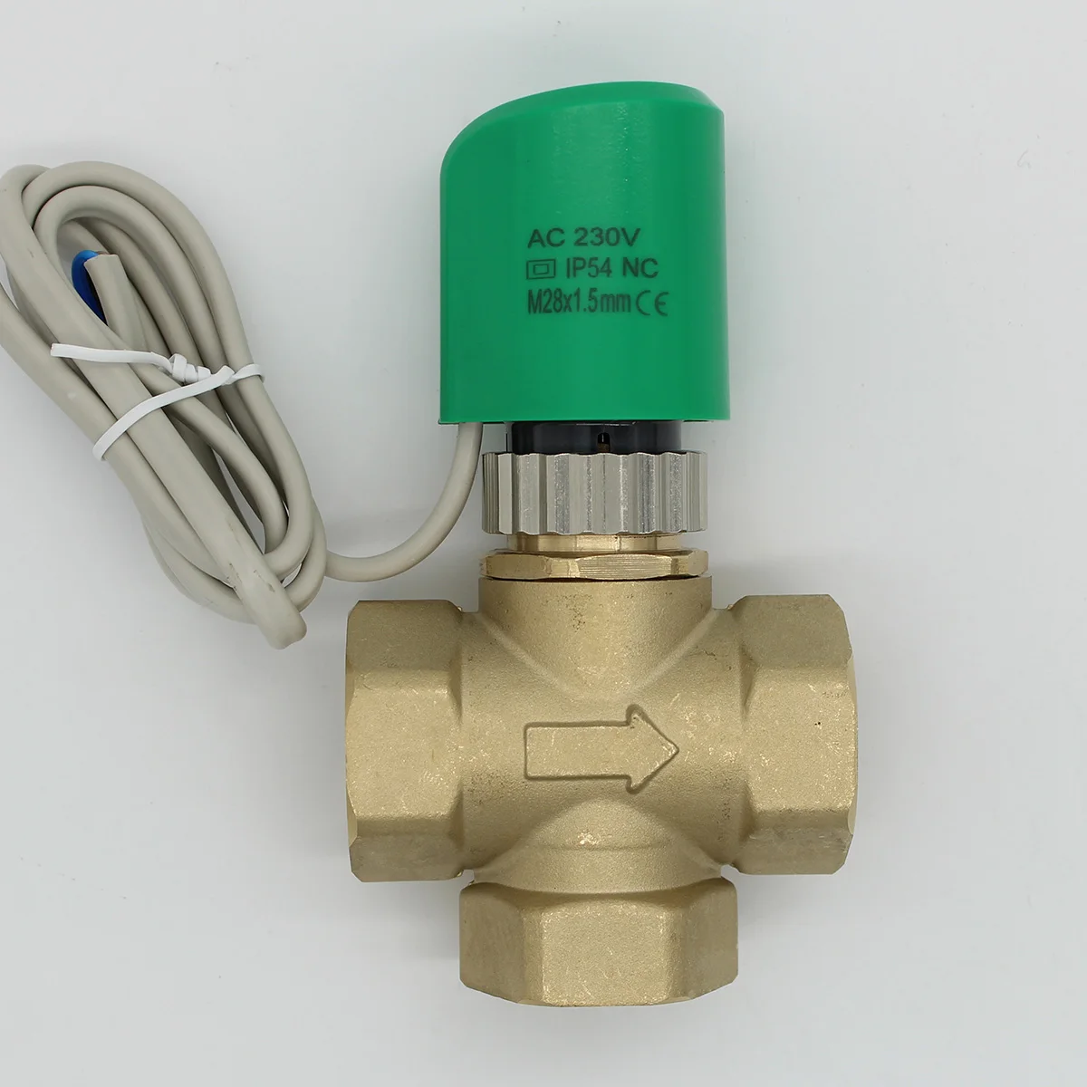 Válvula Way Não nc 230v 24v Aberto Normalmente Atuador Térmico Elétrico para Radiador Inferior M28x1.5 Dn20 Dn25