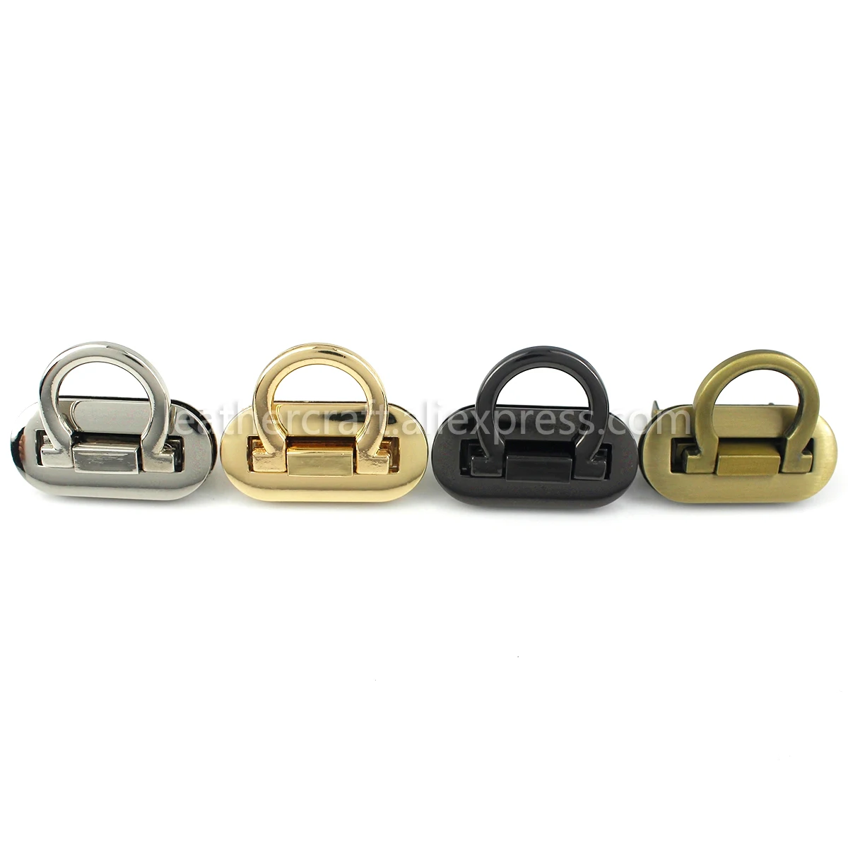 1x Metall-Taschenverschluss Ovaler Klappverschluss Schnallen Druckverschluss Lederhandwerk Damen-Taschenzubehör Geldbörsen-Handtaschen-Accessoires – Detail 2