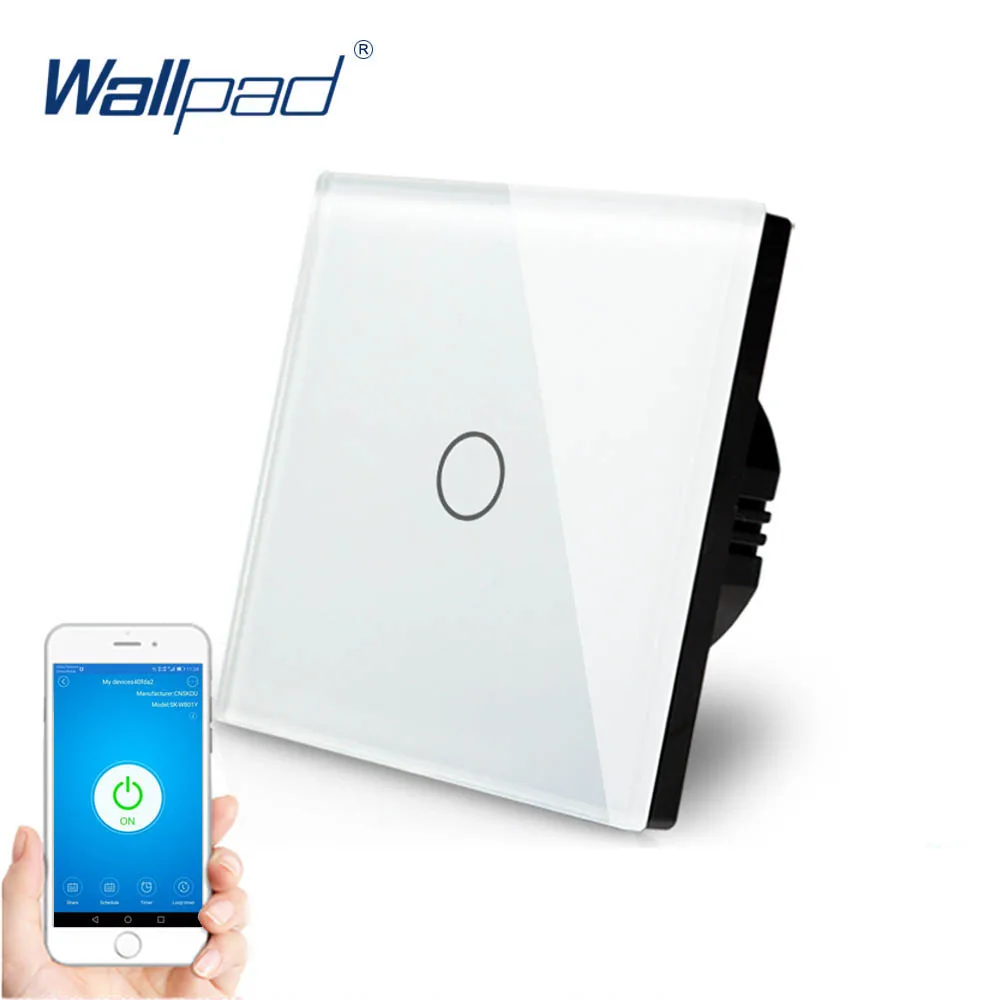 Tuya 1 gang wi fi interruptor de toque controle wallpad 1 vias interruptor parede painel vidro casa inteligente alexa google casa ios android vida inteligente