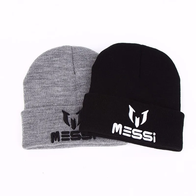 TUNICA New Soccer Messi Fans Hat donna uomo Skullies Black grey women Beanie Whiter cappelli berretti cappello lavorato a maglia caldo berretto di