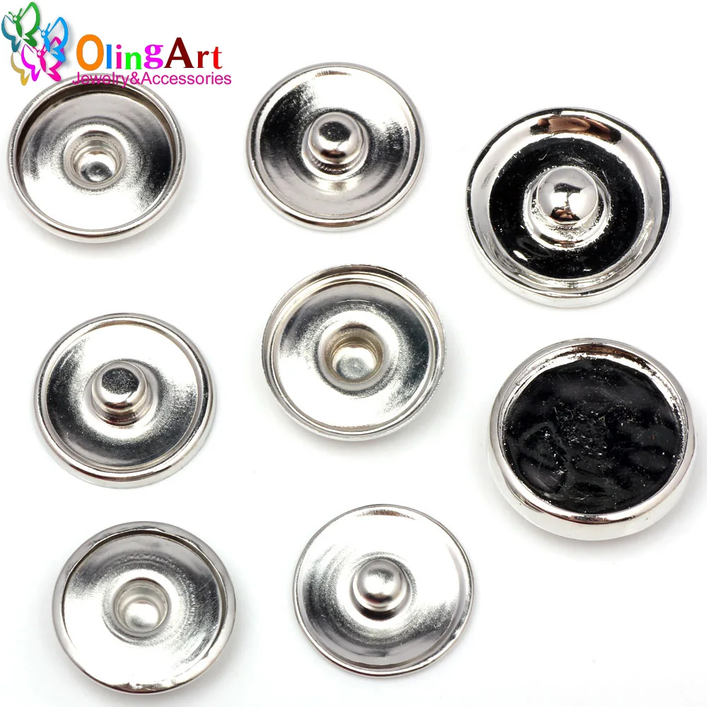 OlingArt 12pcs/lot 18mm Round Snap Button buckle Interface care Charms jewelry findings DIY Bracelet Making NEW