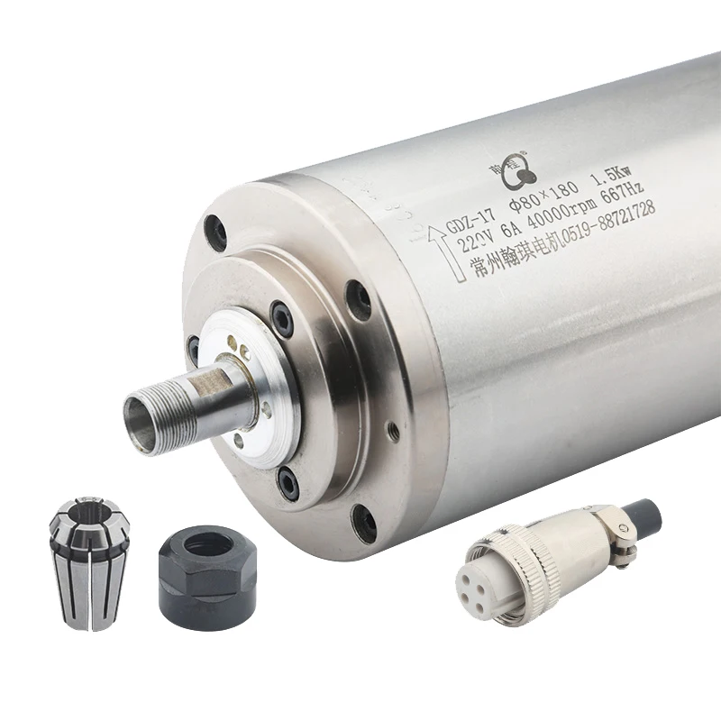 Moteur de Broche De Refroidissement Par eau 1.5KW 220V 40000 tr/min ER11 Roulement Gravure Machine Accessoires pour la Machine de COMMANDE NUMÉRIQUE PAR ORDINATEUR GDZ-17