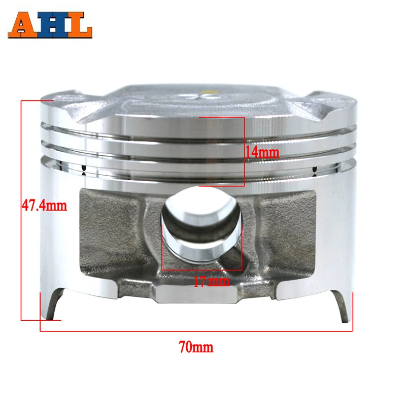 AHL Motorcycle Cylinder Bore Size STD +25 +50 70mm~70.5mm Piston & Piston Ring Kit For HONDA AX-1 AX1 250 NX250 XL250 KW3