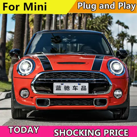 BMW F55 F56 미니 헤드라이트용 자동차 스타일링 LED 헤드 램프 (2013-2019) DRL+방향지시등 올 LED 헤드라이트