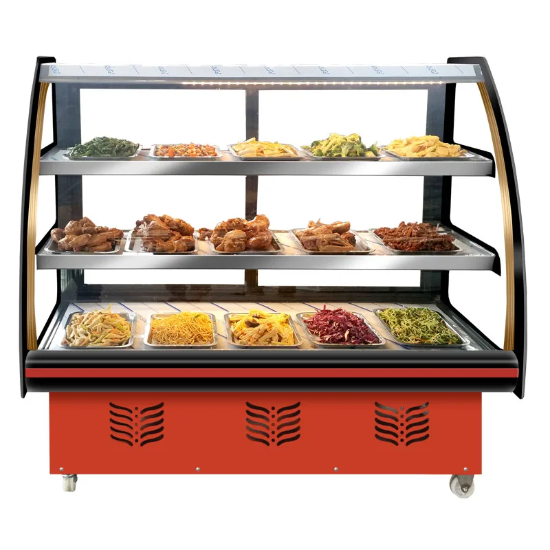 Food Freezer Fresh-Keeping Cabinet Commercial Horizontal Type Cooked Food Cold Dishes Showcase With Three Layer