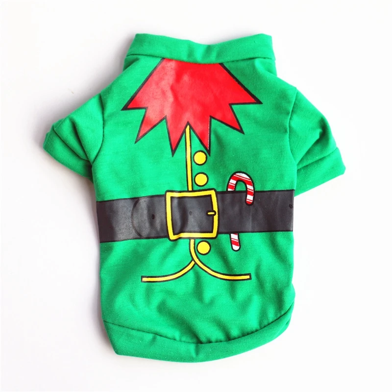 Christmas Pet Clothes Holiday Funny Dog Clothes Christmas Elves Style Pet Dog T-shirts