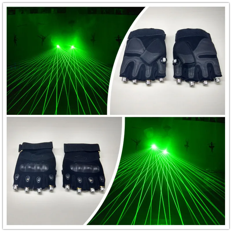 

Wholesale green laser gloves with 532nm 4pcs green lasers for stage performances props DJ Laser Dance Club Night party gloves
