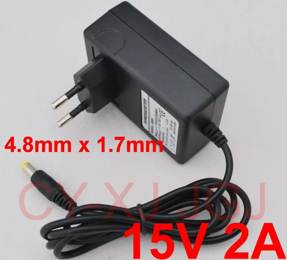 1PCS high quality 15V2A AC 100V-240V Converter Adapter DC 15V 2A 2000mA Power Supply 30W EU Plug 4.8mm x 1.7mm