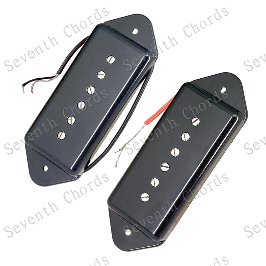 Ein Set 2 Stück schwarze Hundeohr 6-saitige Tonabnehmer für E-Gitarre Zubehör Teile Musikinstrument – Detail 1