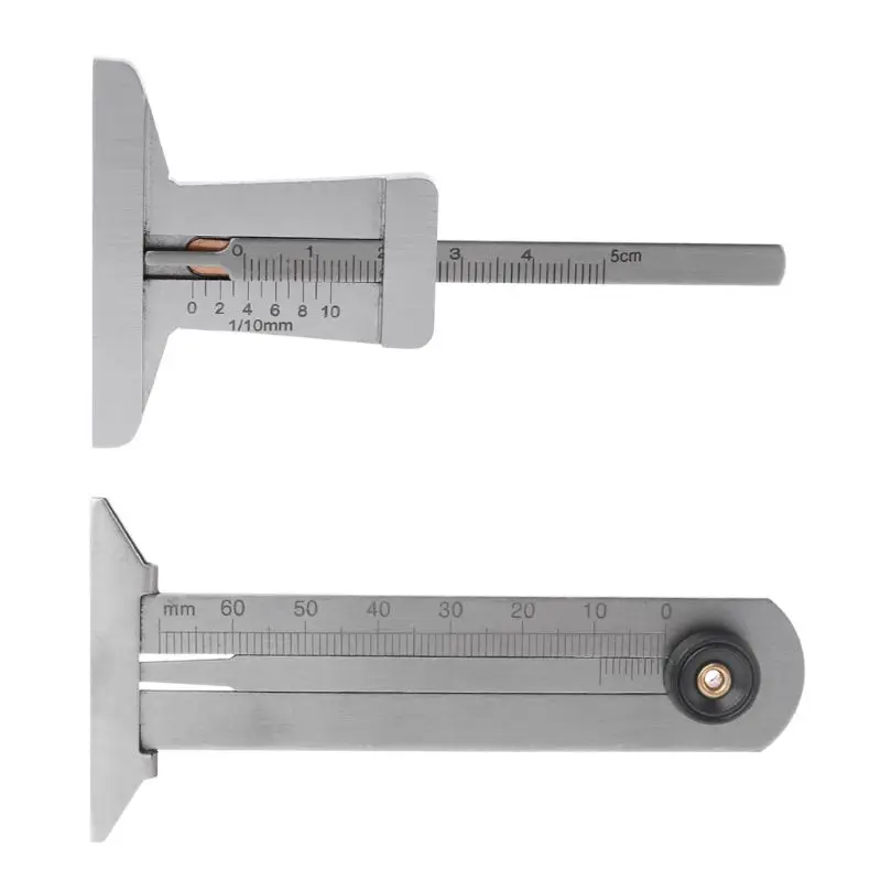 0-60mm/0-50mm Car Tyre Tire Tread Vernier Depth Gauge Stainless Steel Meter Ruler Caliper Measuring Tool Moto Truck