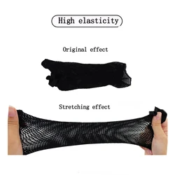 Dwie otwarte siatki na włosy Damskie elastyczne czapki na peruki Unisex Stocking Wig Liner Cap Snood Nylonowa rozciągliwa siatka na włosy do długich włosów