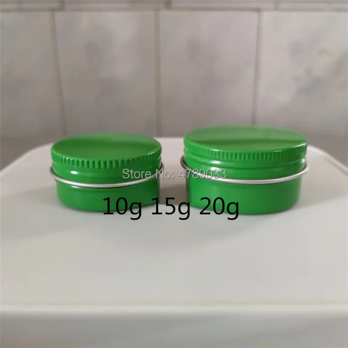 

30/50pcs 10g 20g Green Empty Aluminum Jars Refillable Cosmetic Bottle Ointment Cream Sample Packaging Containers Screw Cap