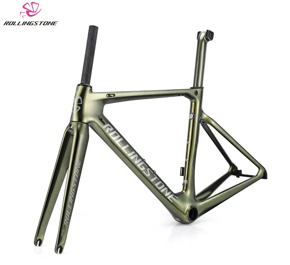 

ROLLING STONE FINDER UCI bicycle frame carbon road bike aero frame set Chameleon Gold Green 45cm 47cm 50cm 52cm 54cm