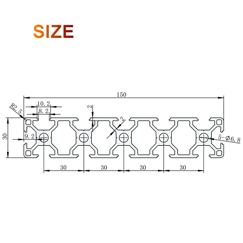 30150 Aluminium Long Profile EN Standard Brackets DIY Bracket Construction AL Aluminum Extrusion Shape CNC 3D DIY Printer Parts