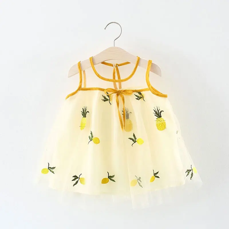 Ropa de verano para niñas recién nacidas, vestido de gasa con estampado de perlas para bebés, vestidos de 1er cumpleaños, Jersey, monos, vestido