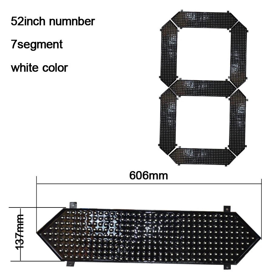 52inch big size led number,white color,outdoor waterproof