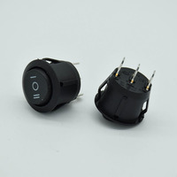 5Pcs/lot  ON/OFF/ON 3 Position 6A/250V 10A/125V AC  3Pin SPDT Round Boat Rocker Switch