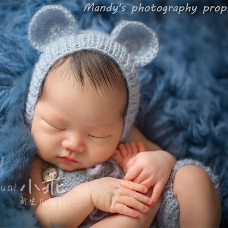 Newborn photography props,baby mohair bear overall photography props