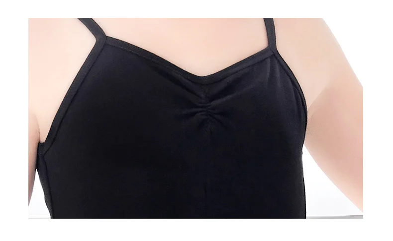 Ballett-Trikot für Mädchen, Kinder, Tanz-Unterhemd, rosa, schwarz, Badeanzüge, Gymnastik-Body, offener Schritt, professionelles Ballettkostüm – Detail 10