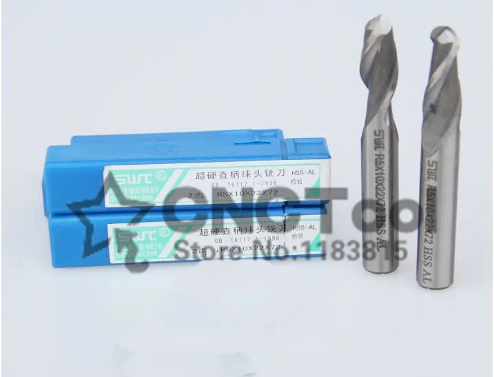 

Free shipping 2PCS R6-R12 high speed steel ball end milling cutter, straight shank white steel cutter, R alloy milling cutter