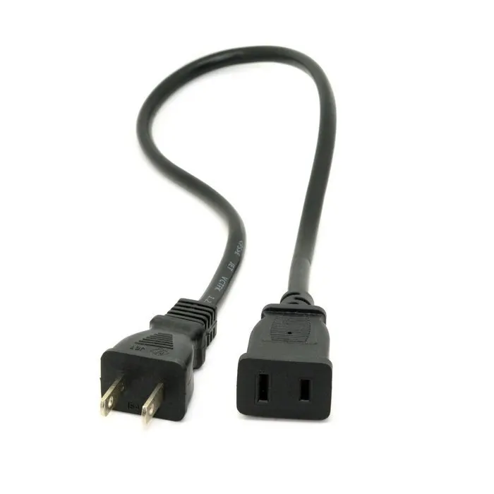 Cablecc USA Outlet Saver Power Extension Cord Cable 2-prong 2 Outlets for nema 5-15P to nama 5-15R 50cm