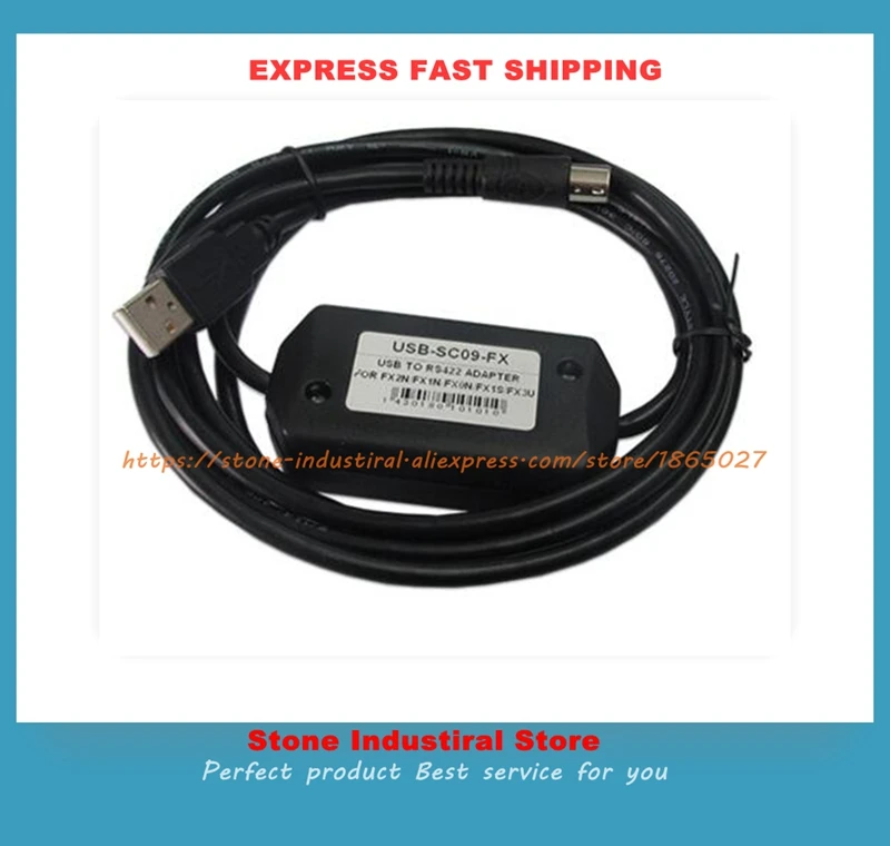 برمجة PLC محول USB RS422 ، تنزيل إلى كابل ، يدعم Win7 ، جديد ، مناسب لسلسلة FX1N ، 2N ، 1S ، 3U ،