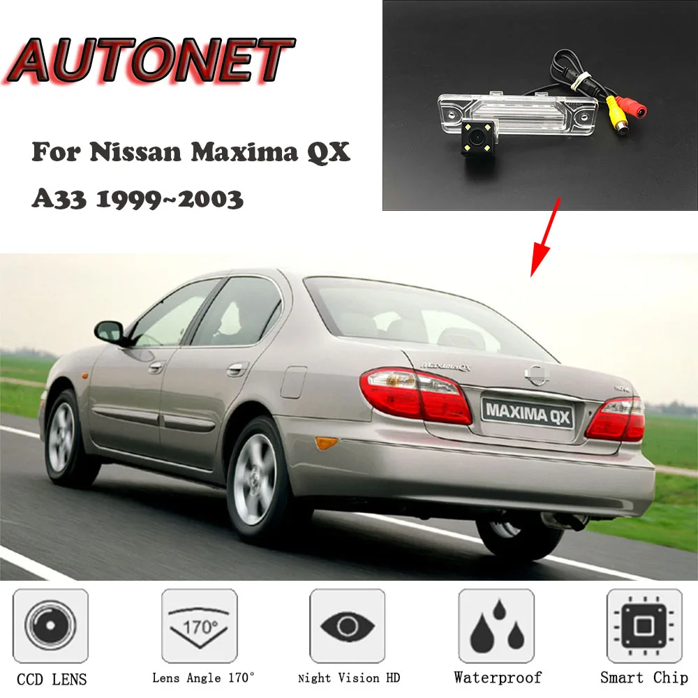 AUTONET HD Night Vision Backup Rear View camera For Nissan Maxima QX A33 1999~2003 CCD/license plate Camera or Bracket