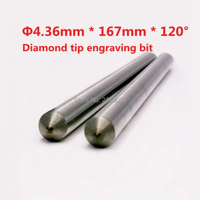 4.36mm * 167mm length * 120 degree Diamond drag engraving bit metal engraving point diamond tipped drag engraver bit 1pc