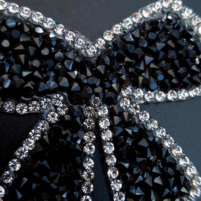 Kryształ Handmade rhinestone zroszony miłość muszka łatki żelazko szyć na cekinami łatka na odzież frezowanie aplikacja