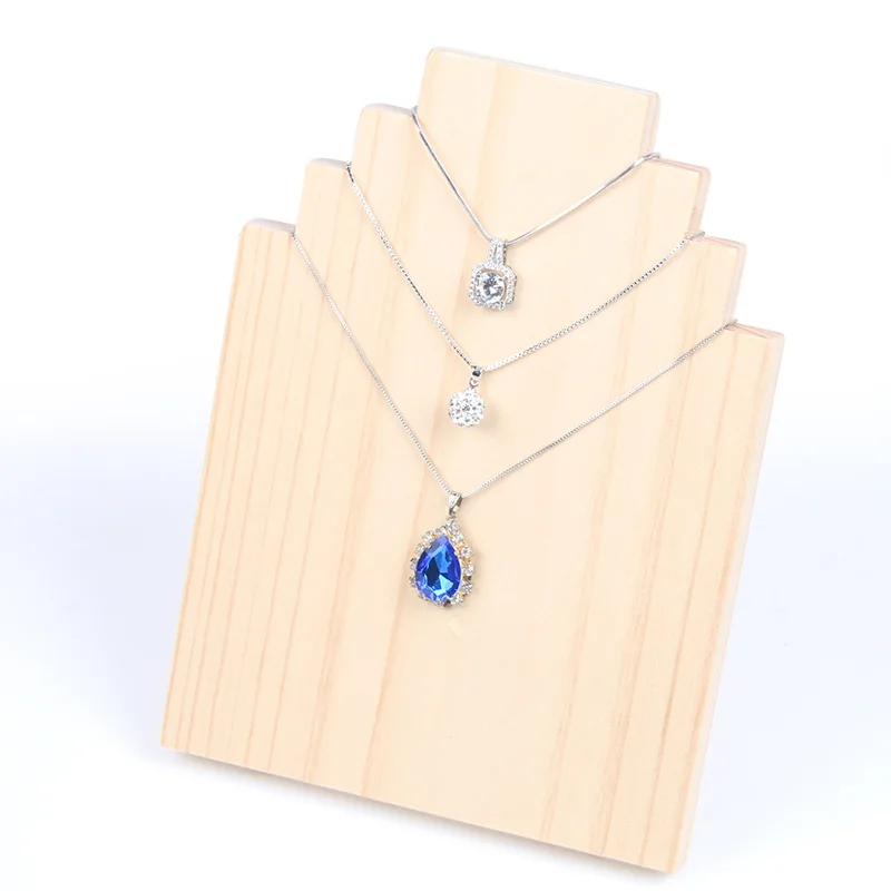 

Wood Pendant Display Stand Holder Necklace Jewelry Wood Display For Store Necklace Organizer Storage Multi-layer Pendant Holde