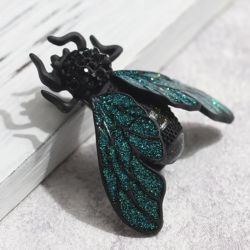 zlxgirl Green Enamel Insect Brooches for Men Jewelry colorful Enamel Bee Brooch Bouquet Women Christmas Hijab Accessories Brooch