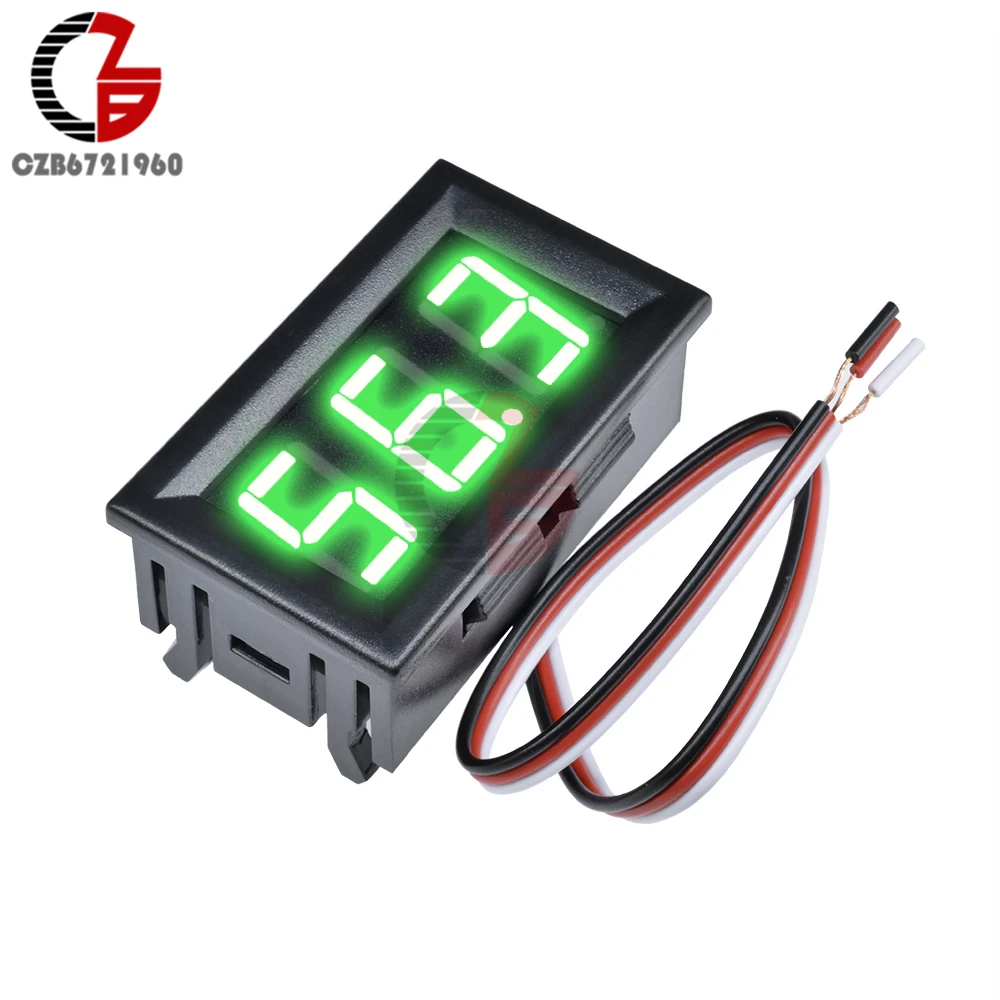 0.56 Inch LED DC Digital Voltmeter Voltage Meter 3 Bit 3 Wire DC 4.5V-28V Motrocycle Car Volt Battery Capacity Tester 5V 12V 24V