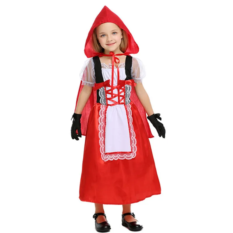 Bé Gái Một Câu Chuyện Cổ Tích Cô Bé Quàng Khăn Đỏ Cosplays Trẻ Em Halloween Anime Trang Phục Childrenpurim Giai Đoạn Chơi Tiệc Hóa Trang Đầm