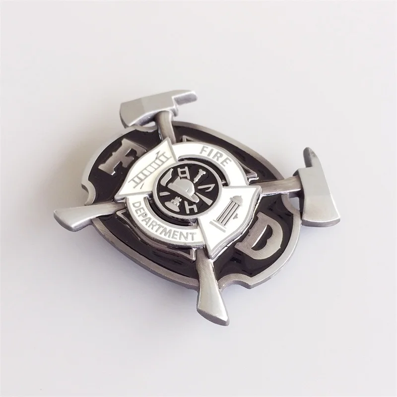 New Men Belt Buckle Vintage Enamel Firefighter FD Cross Belt Buckle also Stock in US BUCKLE-OC011