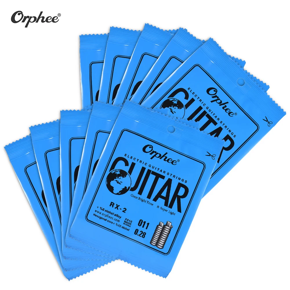 Orphee RX-1 Single String Replacement for Electric Guitar 1st E-String (.009) 10-Pack Nickel Alloy Super Light Tension