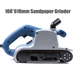 100*610mm Belt Sander 1200W High Power Woodworking Sandpaper Grinder Including Dust Bag