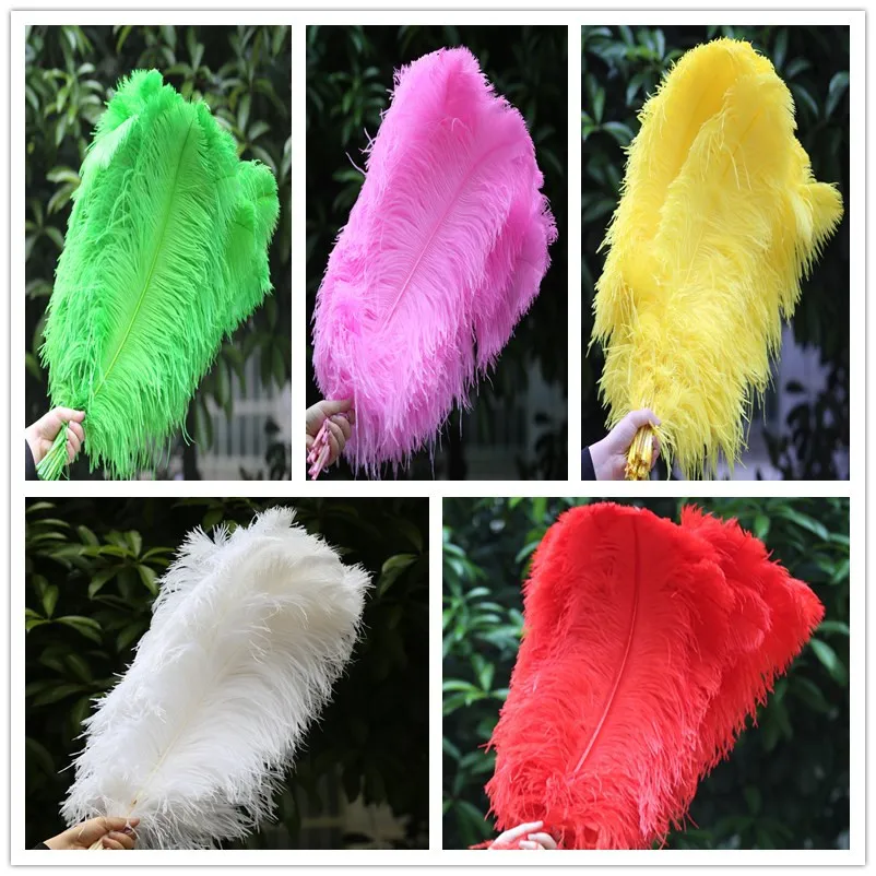 YOYUE 10pcs/lot Elegant Natural Ostrich Feathers 50-55cm for Craft Wedding Party Supplies Carnival Dancer Decoration Plumages