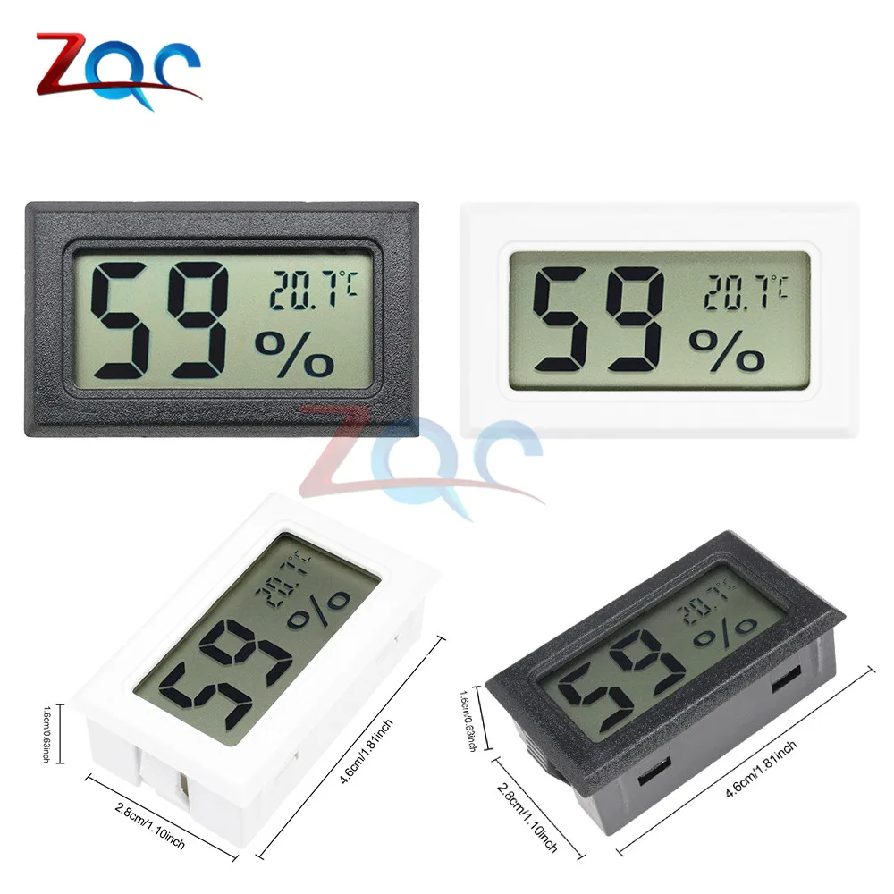 Round Mini LCD Digital Thermometer Hygrometer Temperature Indoor Convenient Temperature Sensor Humidity Meter Gauge Instruments