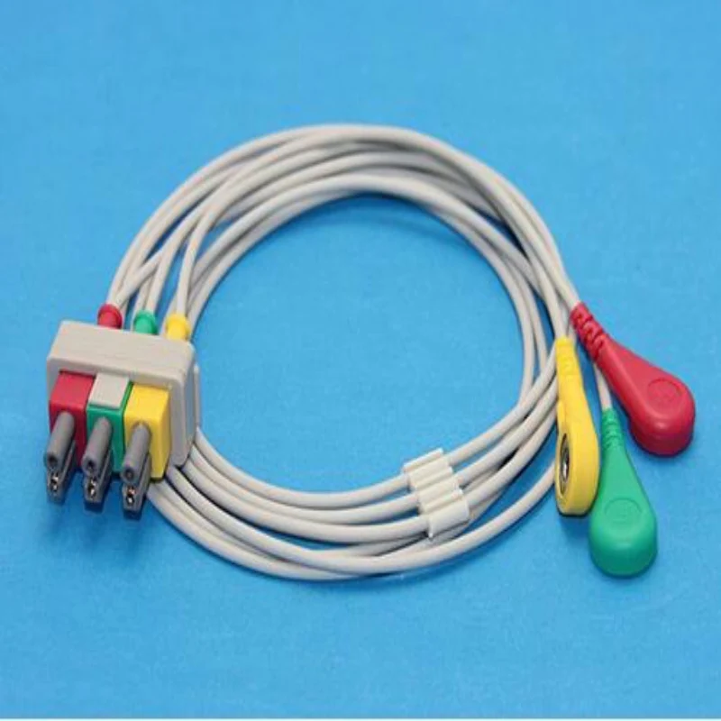 

Compatible For Philips-HP MP20/30/40 43100A,,43120A,43200A ECG 3 Leadwires Clip End ECG Trunk Cable Medical Wire Cables IEX