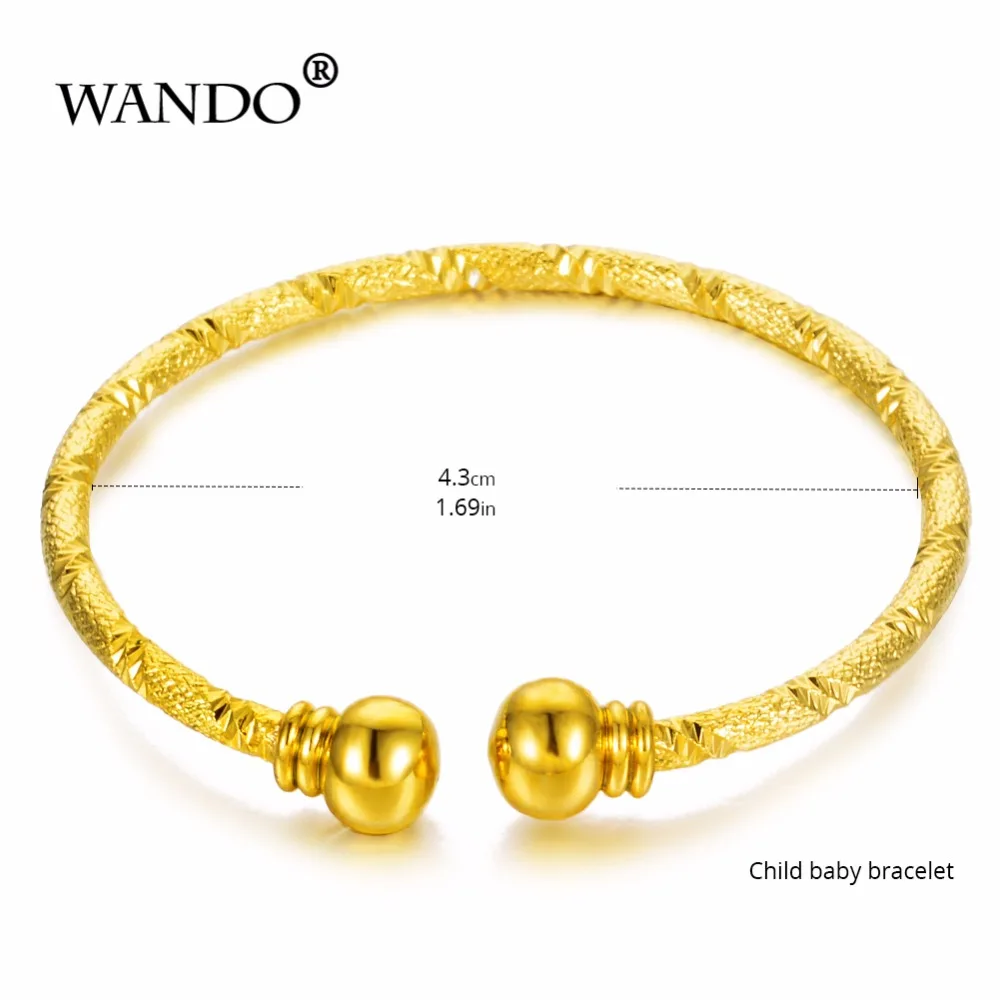 Small Gold Color Bracelet&Bangles for Baby/Girls/Boy Charm Beads Bracelet Small Bell/Heart Jewelry Child Party Gifts b59