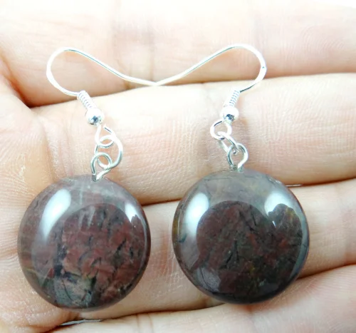Natural stone Quartz Crystal tiger eye Turquoises Opal Circular earring pendant  for diy Jewelry making earring Accessories