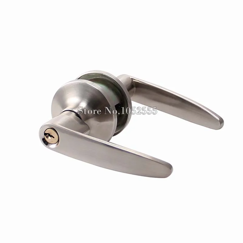 Durable 6 Sets Stainless Steel Door Lever Handle Lock Set interior Door Handle Lock Kit Home/office Lever Door Locks