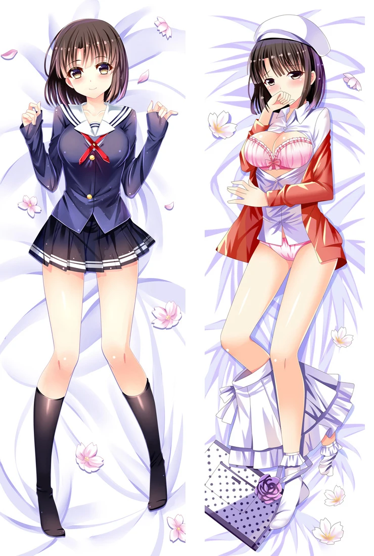 Japanese Anime Otaku Sexy Saenai Heroine no Sodatekata Megumi Kato Hugging Body Pillow Covers Case Bedding Pillows