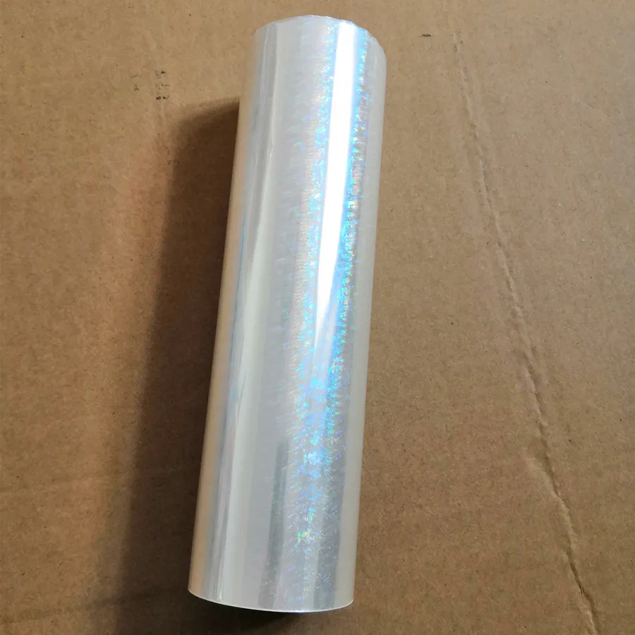 Holographic foil transparent broken flowers  pattern stamping foil hot press on paper or plastic transfer film