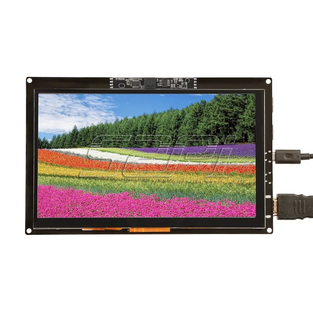 52Pi Free Driver 7 Inch 1024x600 Capacitive Touch Screen Display with 720P Camera for Raspberry Pi 4 /PC/Beaglebone