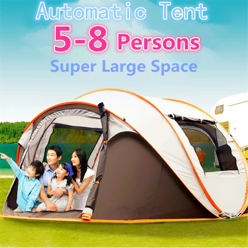 

4-8 Person 280*200*120cm Big Size Camping Automatic Tent Waterproof Windproof One Second Open Travel Hiking Super light Tents