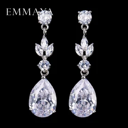 EMMAYA Water Drop CZ Crystal Earrings for Women Vintage Wedding Party Earrings Jewelry brinco feminino Gift